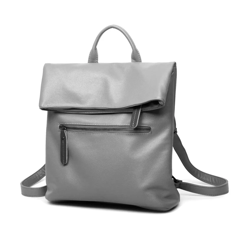 blau Hochwertige Studenten 2017 Schultaschen grau Casual Leder Reisetasche Damen Für Vintage Rucksäcke Mädchen Frauen Schwarzes Jugendliche wxCCTFI6q