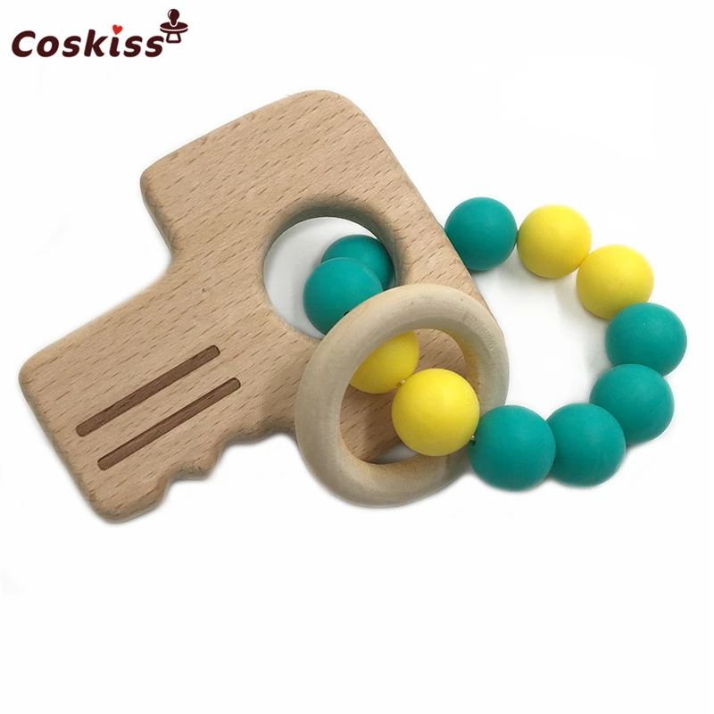 5 шт. детские браслеты из Букового дерева|teether baby|baby teetherbaby wooden teether |