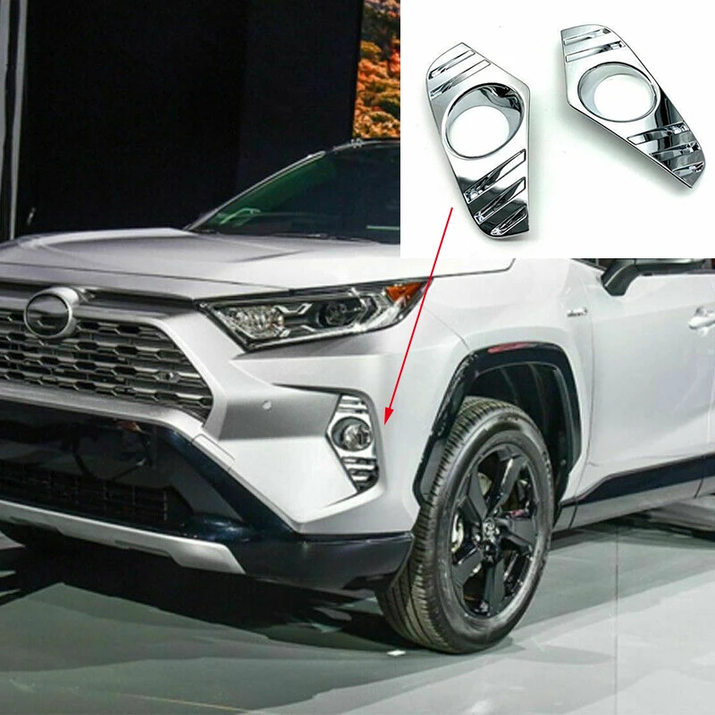 1 пара ABS Хром Внешний передний противотуманный светильник Накладка для Toyota RAV4 2019