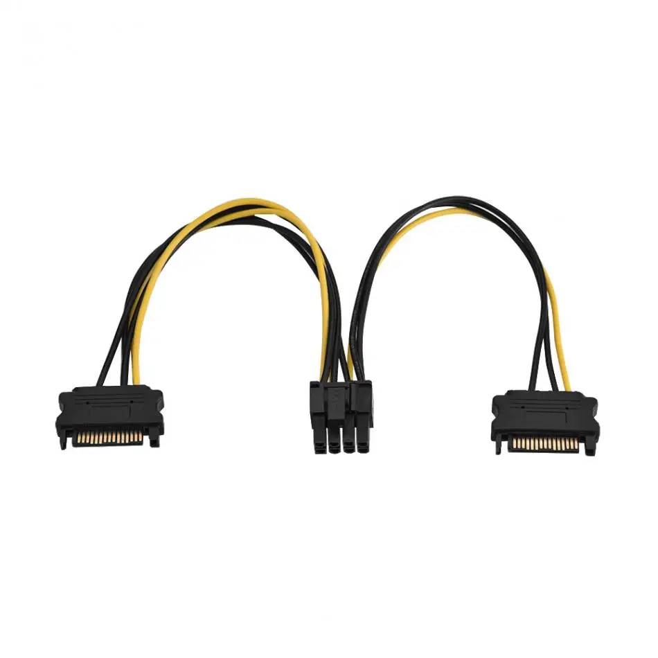 20 см/40 см двойной/одиночный 15 Pin SATA штекер 8 женский источник питания для майнинга