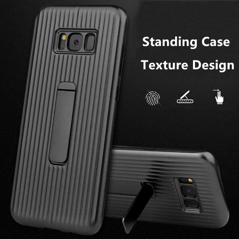 

Luxury Kickstand Holder Case For Samsung Galaxy S8 S8 Plus S8+ S7 EDGE SM-G9500 G9550 G9350 Hard Back Standing Protective Cover
