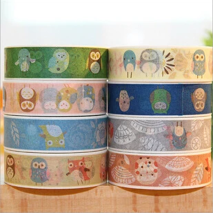 

Vintage Cartoon Owl DIY Multifunction paper tape/High quality Adhesive Tape/ washi tape/Long 10m / No.0029