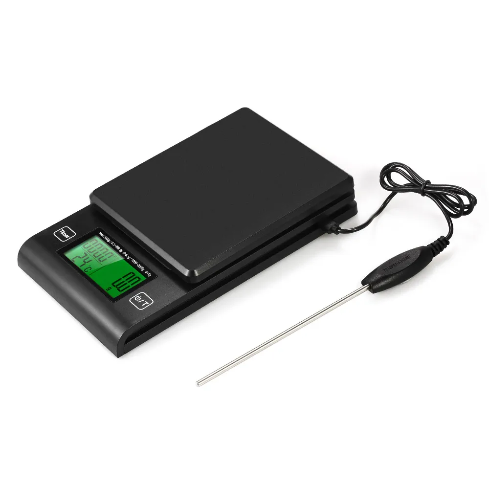 Digital Coffee Scale Multi-Function Kitchen Food With Timer Temperature Probe Lcd Monitor 2000G / 1G | Дом и сад