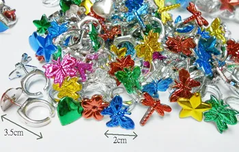 

24 pcs Colorful spring shining Rings 5 Design Princess Girl Birthday Fun Party Favors Pinata Filler Vendung Machine Capsule Toys