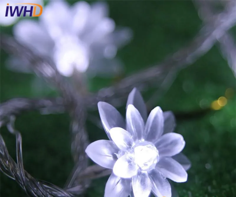 Iwhd цветы LED Рождество свет Свадебные украшения Праздник лампы Гирлянды светодиодные огни для Рождество дерева огни День рождения
