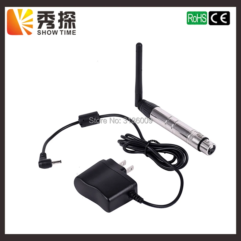 

Show Time (2pcs/lot) wireless dmx 512 controller 2.4G DMX 512 Transmitter dmx receiver control stage lighting without dmx wire