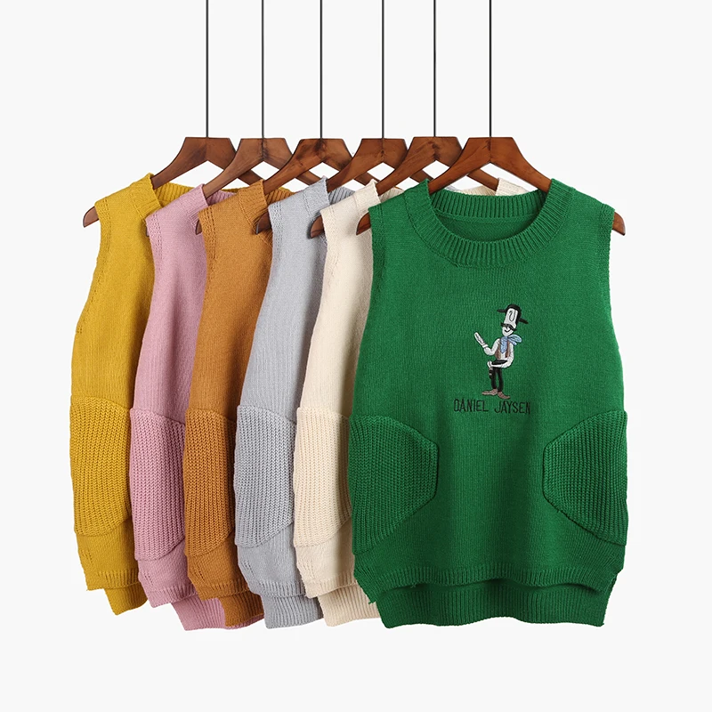 Новый Повседневное на лето и весну Для женщин вязать Майки без рукавов