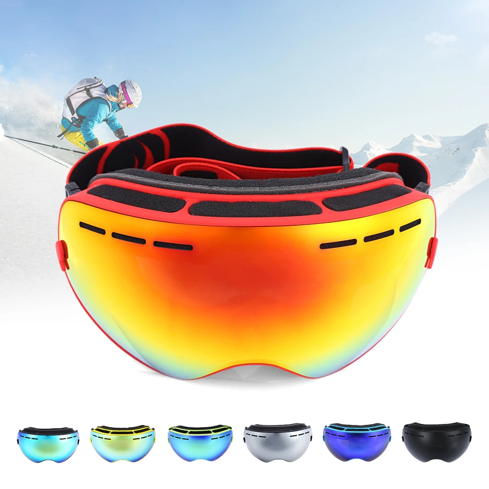 Be Nice Unisex Skiing Glasses Double Lens UV400 Anti Fog Big Spherical