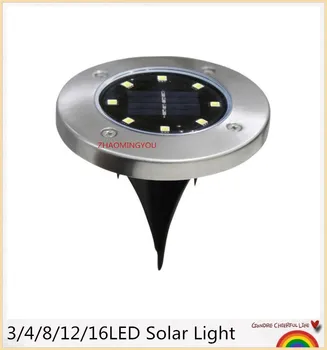 

YOU Solar Powered 3/4/8/12/16LED Solar Light Outdoor LED Garden Light Lawn Path Yard Fence Stainless Steel Buried Inground Lamp