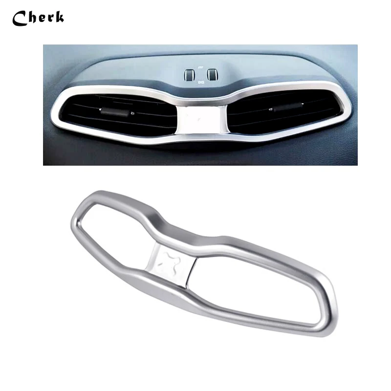 

For Jeep Renegade 2015 2016 ABS Chrome Matt Inside Interior Middle Air Vent Outlet Cover Trim