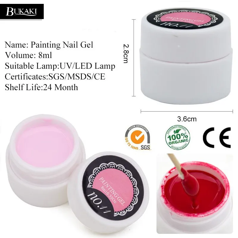 BUKAKI 9 шт./лот Краски лак для ногтей Nail Art комплект УФ гель рисовать Лаки Гибридный