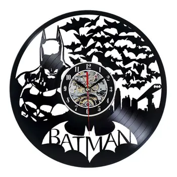 

2019 Promotion Saat Wandklok Batman Wall Clock Design Cd Clocks Vinyl Record Watch 3d Decorative Hanging Home Decor 12 Inch