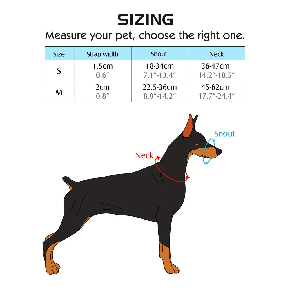 Dogs Mouth Muzzle Pet Dogs Nylon Reflective Mouth Cover Adjustable Loop Anti-Bite Bark Control Easy Fit Dog Muzzle Black