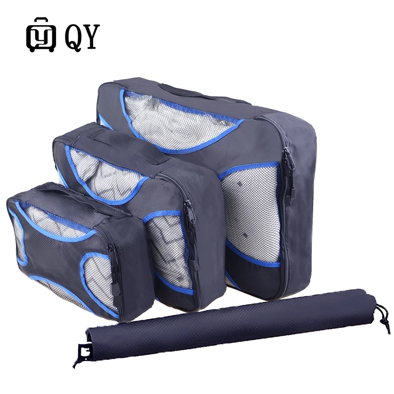 4 Pcs/Set Travel Bags Nylon Packing Cubes For Clothes Lightweight