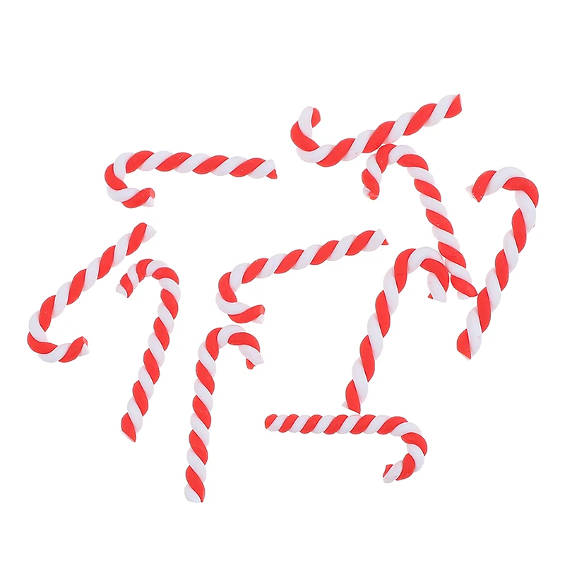 10 шт. заколки для волос резиновые Кабошоны Скрапбукинг Милая глина Рождество Красные белые для леденцов тростника ремесло украшения для дома на Рождество