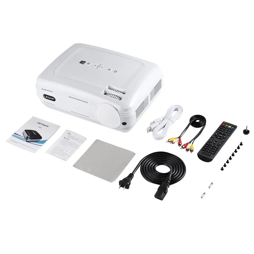 LESHP 720P LED Projector Protable Video Projector Multimedia Home Cinema Theater Game Projector HDMI VGA USB for Laptop TV