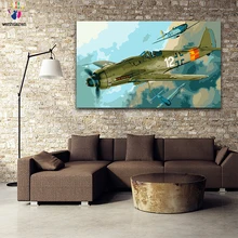 DIY цветные картинки по номерам с цветами небо самолет белые облака картина Рисунок Живопись по номерам Обрамленный дом