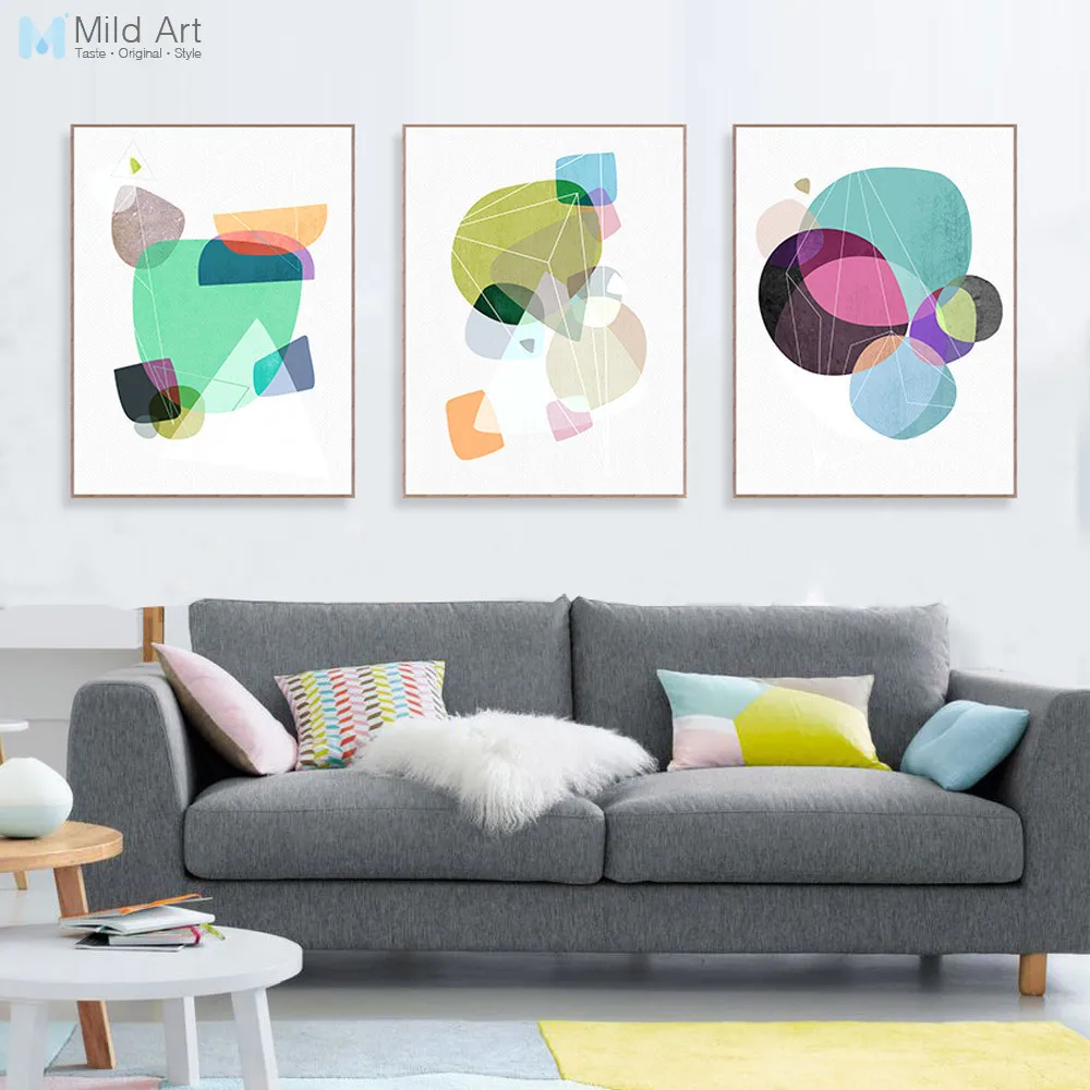 

Modern Abstract Color Geometric Shape Poster Print Nordic Style Living Room Wall Art Picture Home Decor Canvas Painting Custom