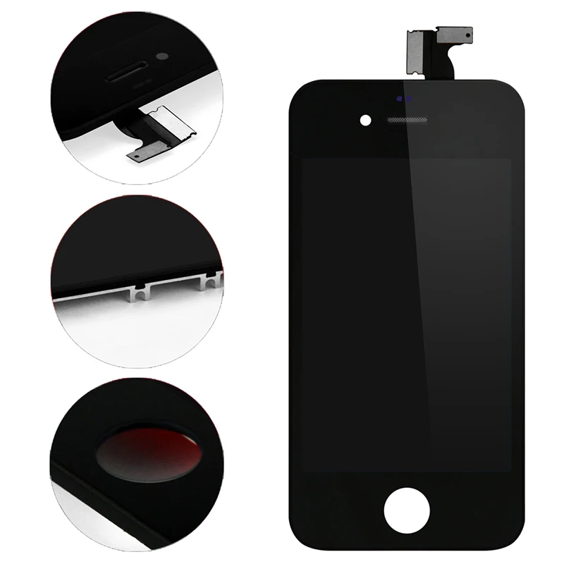5 шт. DHL доставка ЖК дисплей для iPhone 4S Дисплей Сенсорный экран дигитайзер сборки