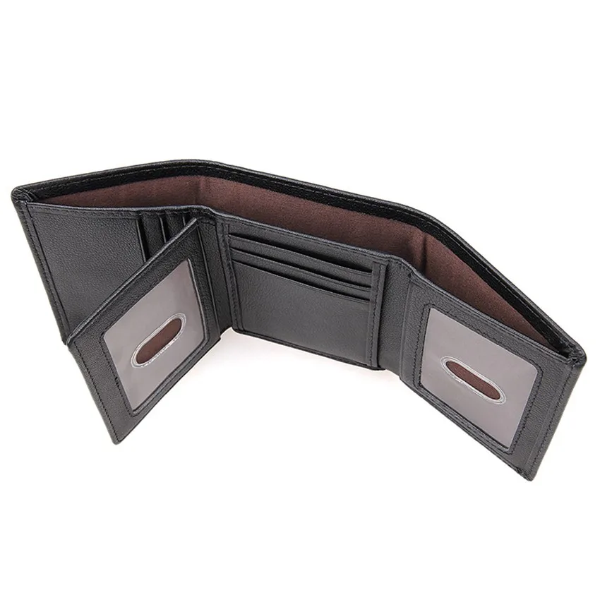 RFID кошелек, Противоугонный, сканирующий кожаный кошелек, на застежке, для отдыха, мужской тонкий кожаный мини-кошелек, чехол, кредитная карта, тройная сумочка