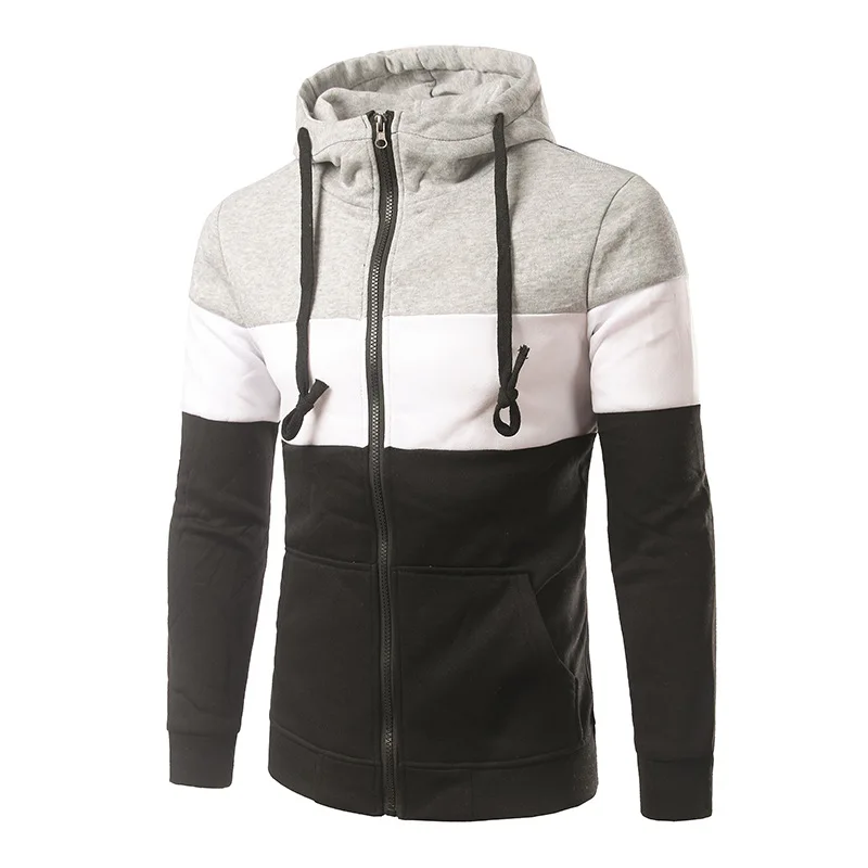 2016 Autumn Slim Mens Hoodies Men Sweatshirt Long Sleeve Pullover Hooded Male Patchwork Leather Tracksuit
