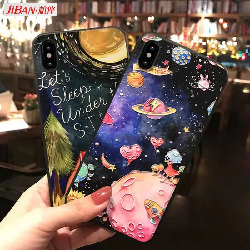 JIBAN Cat Planet чехол для телефона Honor Play 8x Magic2 huawei P10 Nova3 Nova3i мягкий из ТПУ с принтом