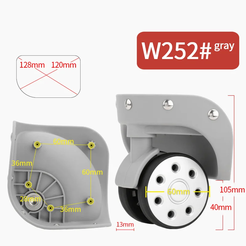 Сменный Чехол на колесиках для багажа, универсальный чехол на колесиках, чехол на колесиках для обслуживания, пароль на колесиках, комплект из 2 предметов, чехол на колесиках - Цвет: W252(2 Wheels)Gray