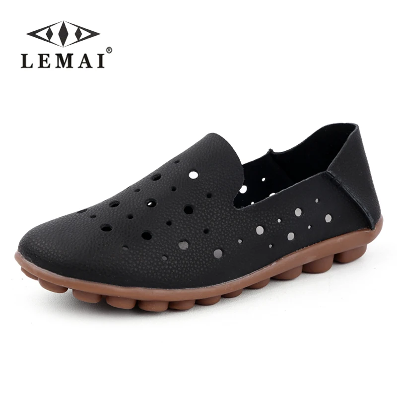 

2017 Women Shoes Woman Genuine Leather Flat Shoes Fashion Hand-sewn Leather Loafers Female Casual Shoes Women Flats