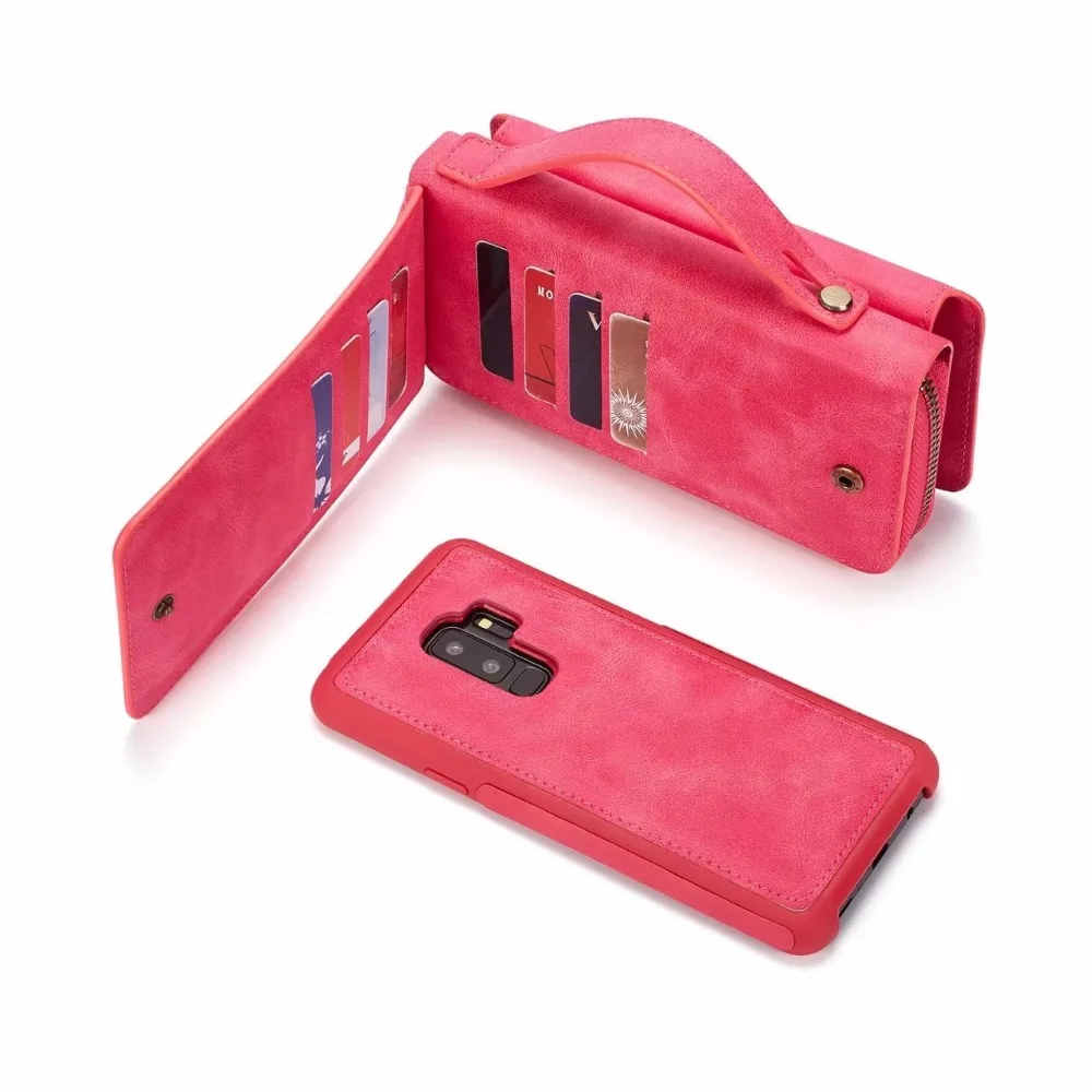 BRG многофункциональный кошелек на молнии из искусственной кожи чехол для SS S9 Plus Note 8 9 S10Plus S10E Note10 2 в 1 сумочка дамская сумочка кошелек