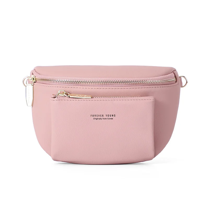 WEICHEN/Новинка; многофункциональная Женская поясная сумка; женская сумка-мессенджер на плечо; нагрудная сумка; женская модная поясная сумка из искусственной кожи - Цвет: Dk Pink