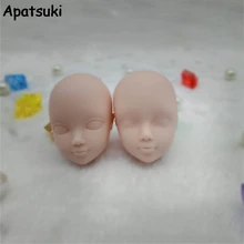 2pcs lot Soft DIY Practice Makeup Doll Heads For Barbie Doll 1 6 For Kurhn BJD
