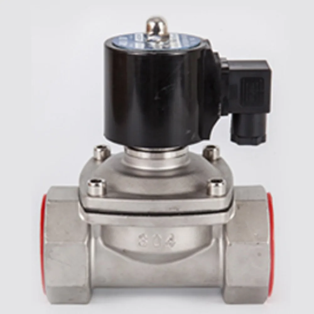 Online DN15 50 válvula de solenoide normalmente cerrada 304 de acero inoxidable de aceite de agua de válvulas a prueba de humedad AC 110V 220V 380V 24V DC 12V 24V