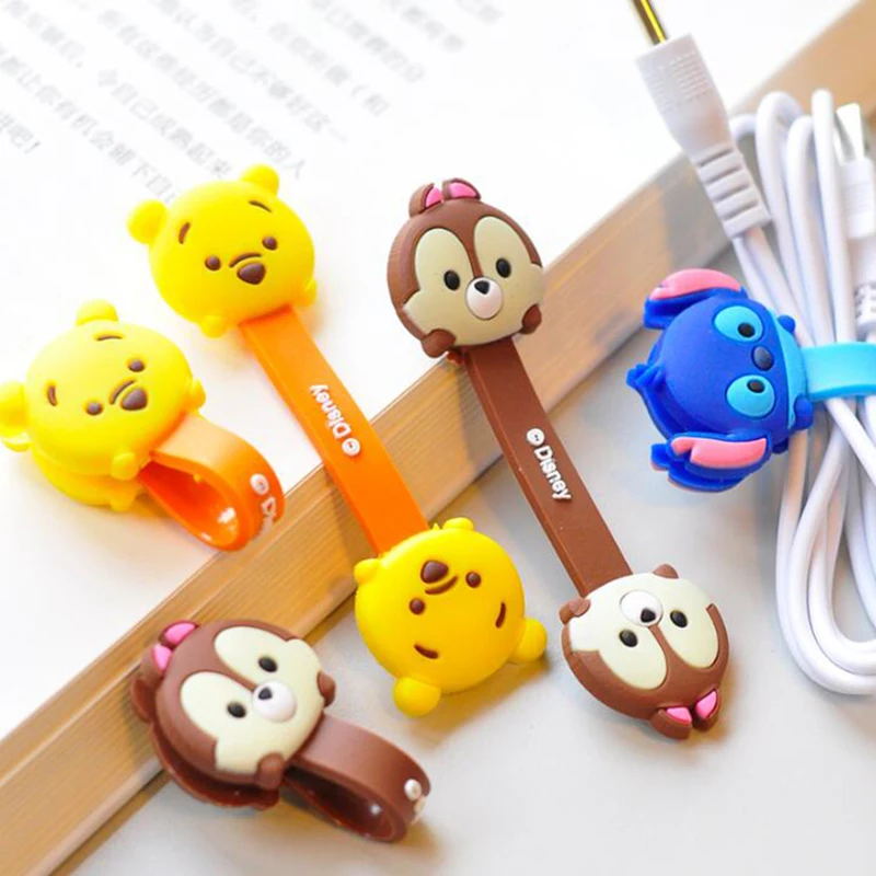 2 Pieces Cute Cartoon Kawaii Mobile Phone USB font b Cable b font Fastener Button Organizer