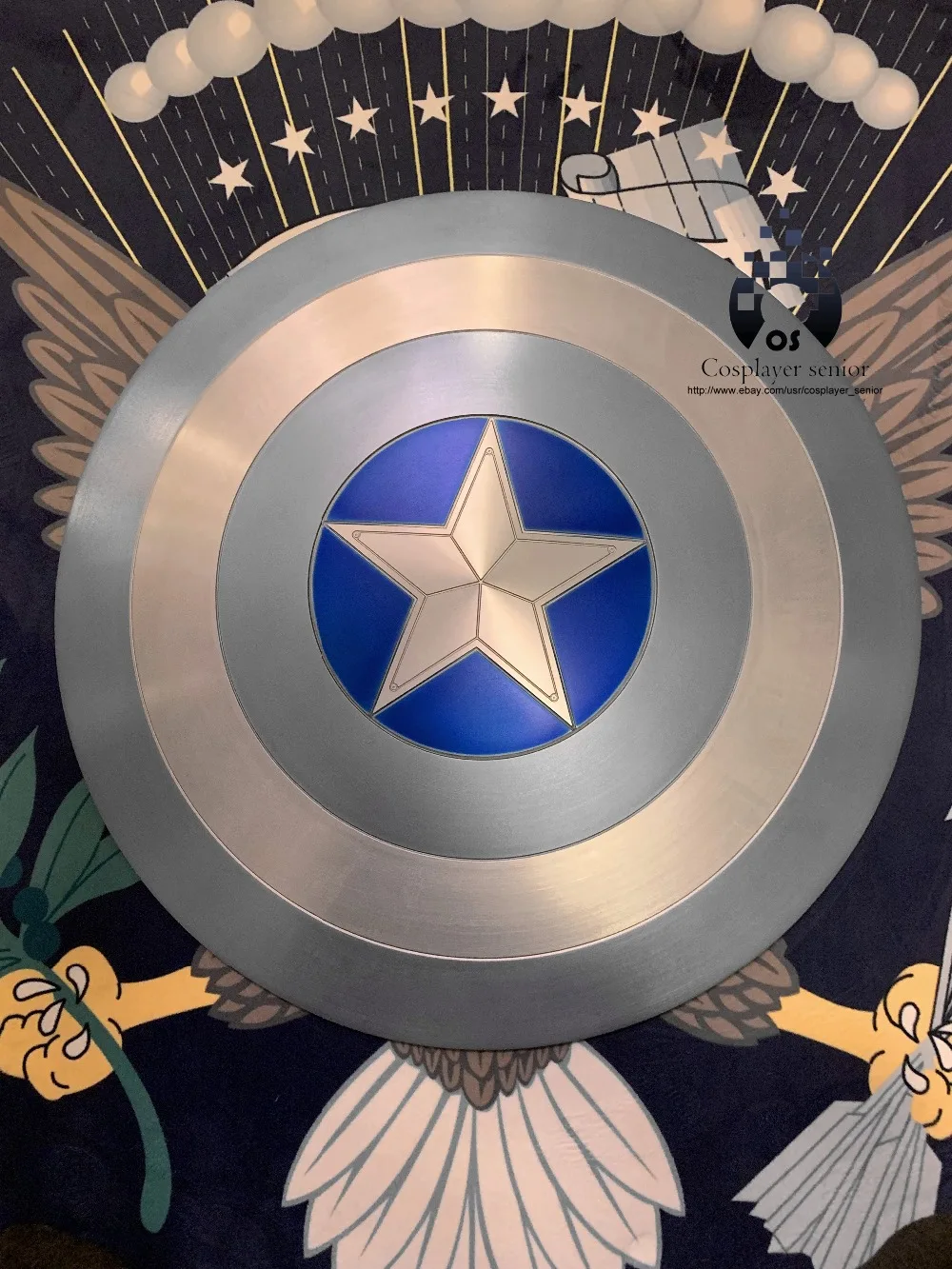 

New version 60cm Captain America Shield 1:1 STEALTH Aluminum Metal Shield movie cosplay Halloween gift/prop