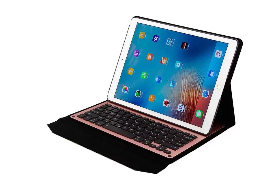 Для Apple iPad Pro 12 9 2016 2017 Клавиатура чехол из углеродного волокна для кожаный Смарт