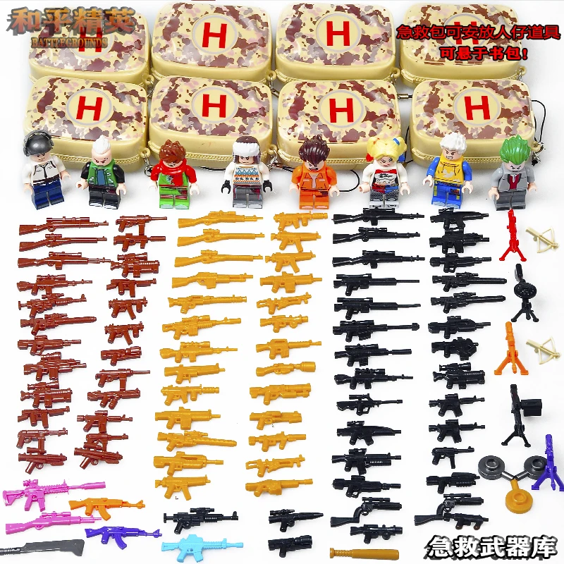 

2019 Player Unknown's Military Battlegrounds Soldiers Weapon Gun PUBG Building Blocks Kids Toys Compatible Legoingly Army ww2