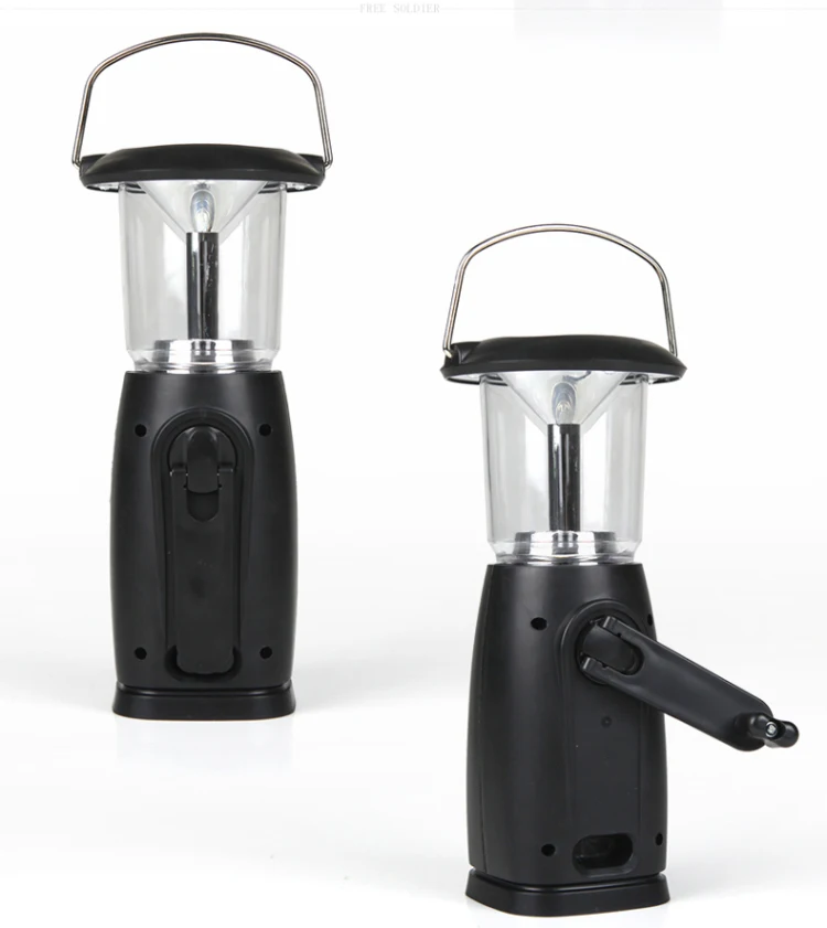 Solar Hand Crank Dynamo 6 Led Lantern Camping Flashlight Light Lamp