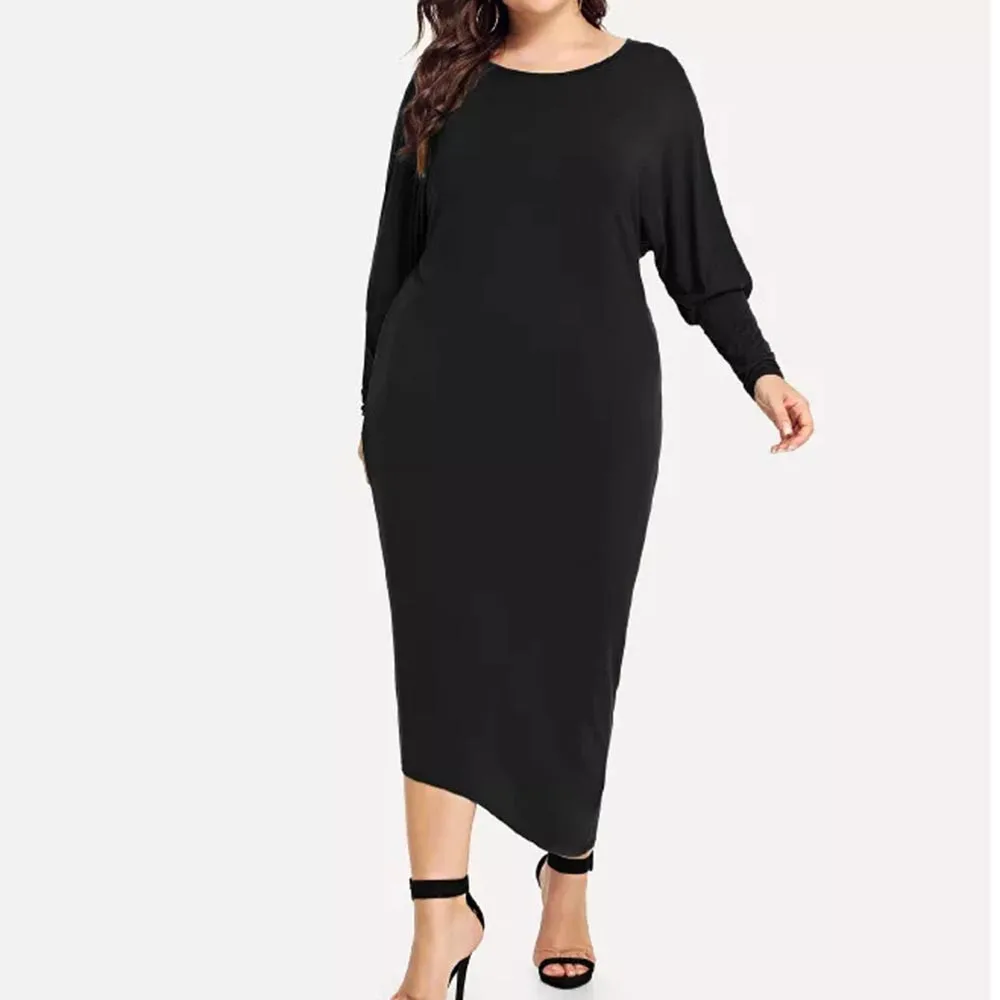 casual black bodycon dress