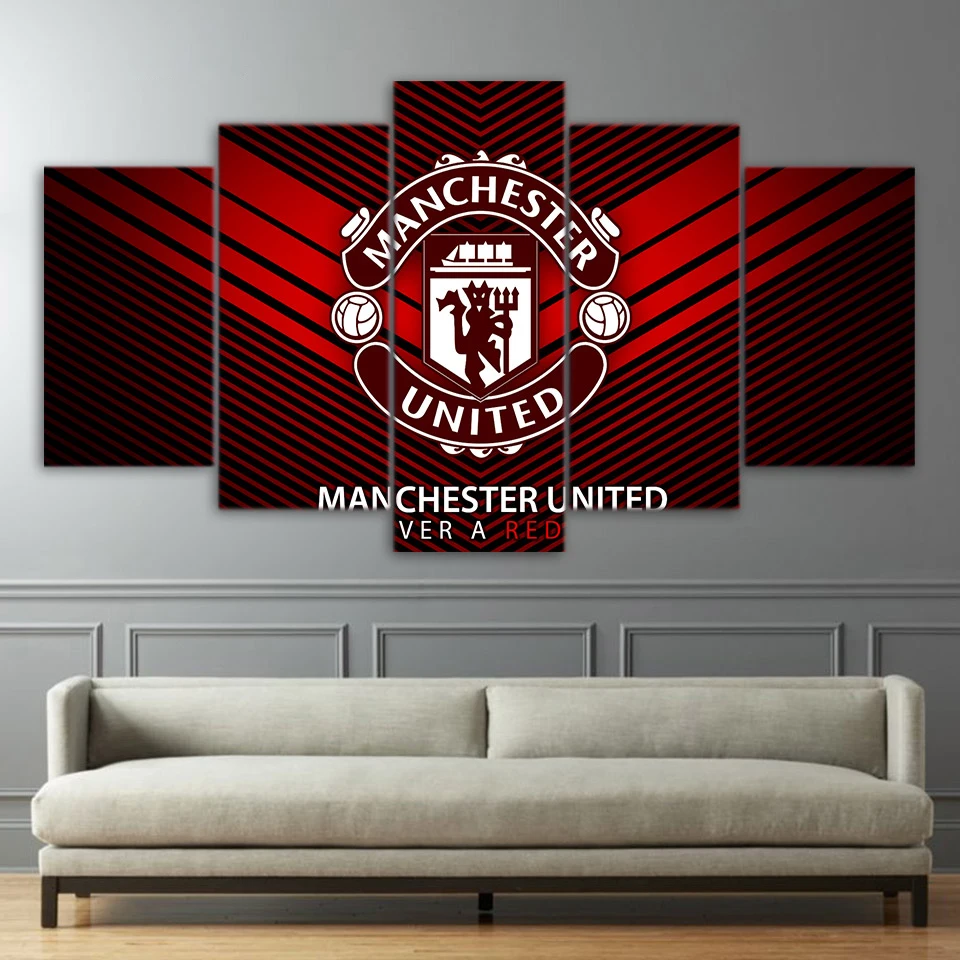 HD Print 5 pcs Manchester football lcanvas wall art painting modern