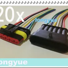 Longyue 20 комплектов 6 Pin водонепроницаемый Электрический провод разъем мотоцикл автомобиль морской 10 см