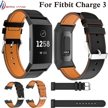 

Brown Black Leather Smart Watch band for Fitbit Charge 3 Replacement Wristband Strap for Fitbit Charge 4 Band Smart Accessories