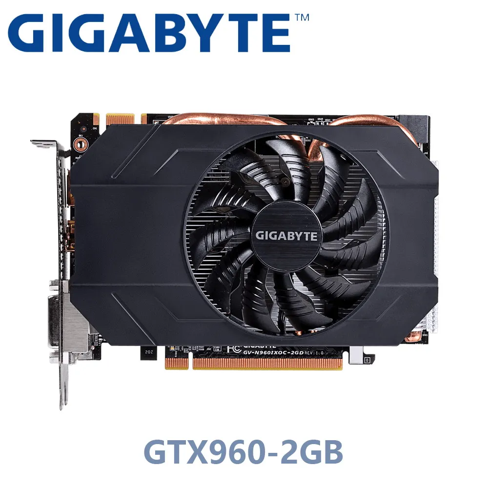 Видеокарта GIGABYTE NVIDIA GPU GTX 960 2G графическая видеокарта PowerConn 6pin двойной порт HDMI DVI