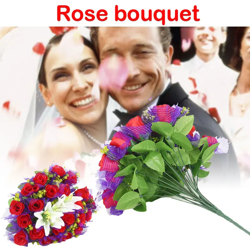 

Artificial Flower Simulation Roses Lily Roses Warm and Romantic Party Ornamental Emulation Shooting Props Silk Cloth
