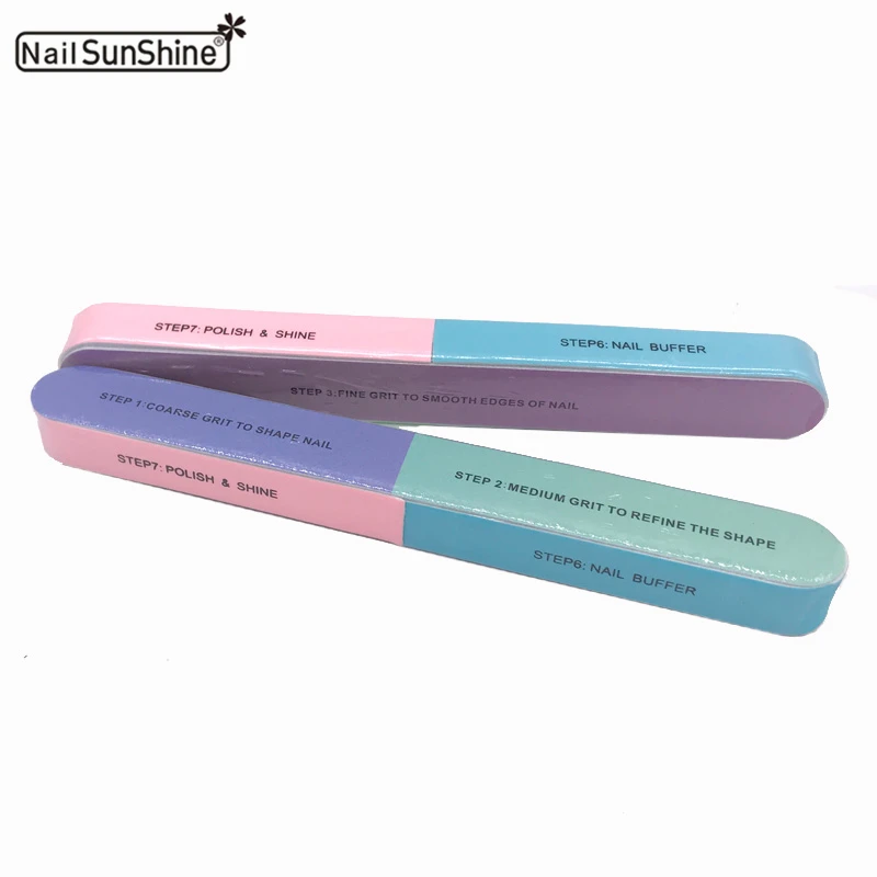 3pcs/lot Nail Buffers Files Professional Art Nails File Buffer 7 side Beauty Manicure Tools Polishing Block Shiner | Красота и