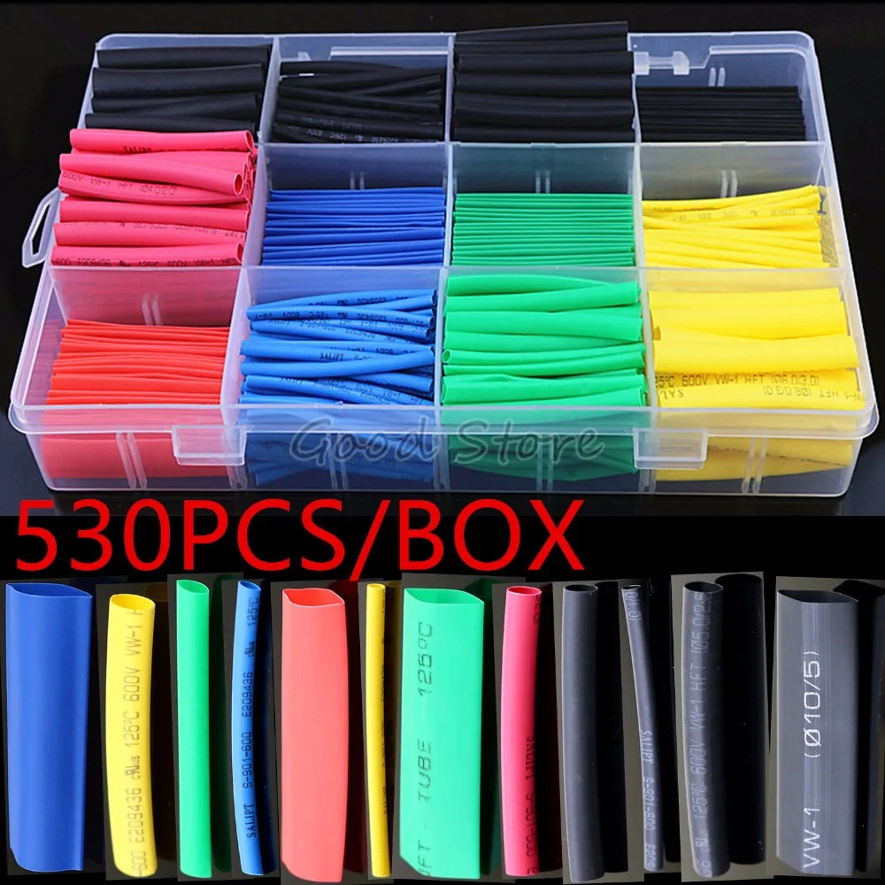 670/ pcs Heat Shrink Tube 2 1/ , Tube isolant Heat Shrink Wrap pour c/âble 6/ couleurs 12/ tailles