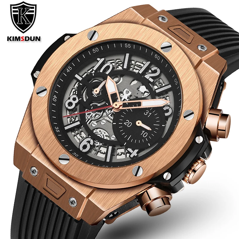 Лидирующий бренд механические часы мужские наручные автоматические Ретро часы мужские водонепроницаемые черные полностью стальные часы Montre Homme