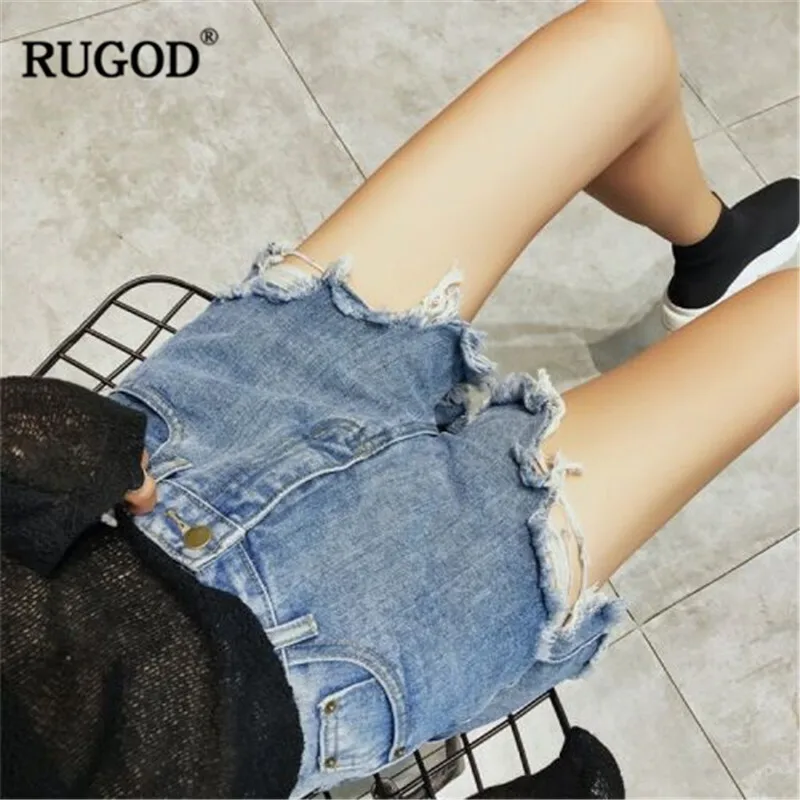 Женские джинсовые шорты RUGOD летние однотонные вечерние штаны с карманами и