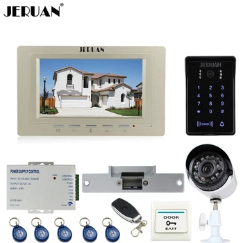 

JERUAN 7`` Video DoorPhone intercom System kit waterproof Password keyboard Access IR Night vision Camera + 700TVL Analog Camera