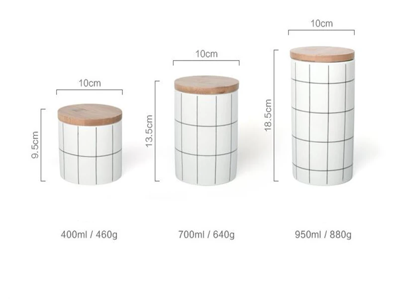 Круглый термостойкого Керамика герметичный бак большой сосуд для хранения 3 шт./компл. с крышкой сахара Еда хранения коробка-органайзер для хранения бутылки 04307