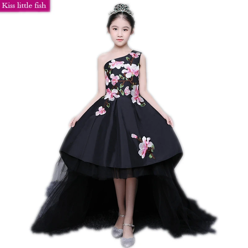 black pageant gown